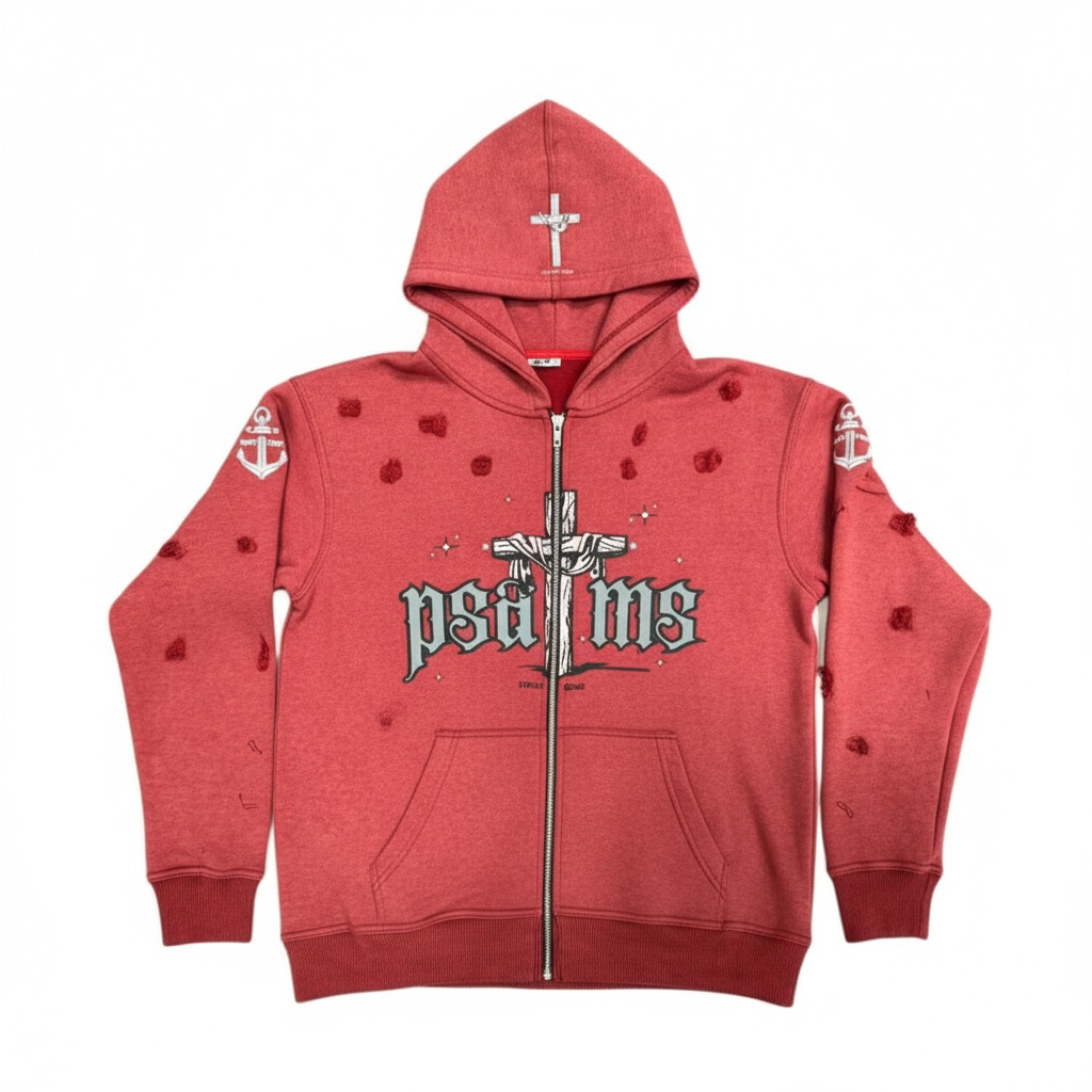 red psalms collection washed zipup