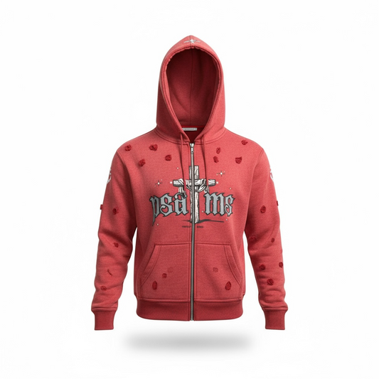 red psalms collection washed zipup