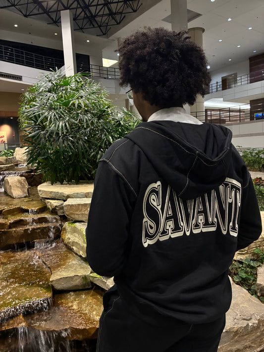 black savant jogging suit