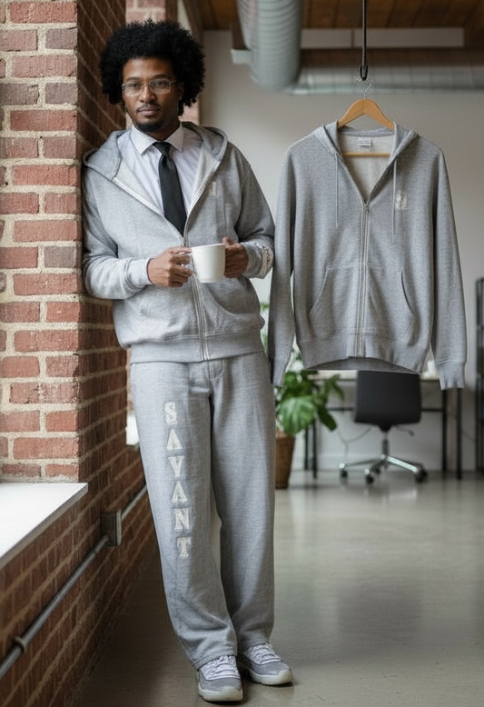 grey savant jogging suit
